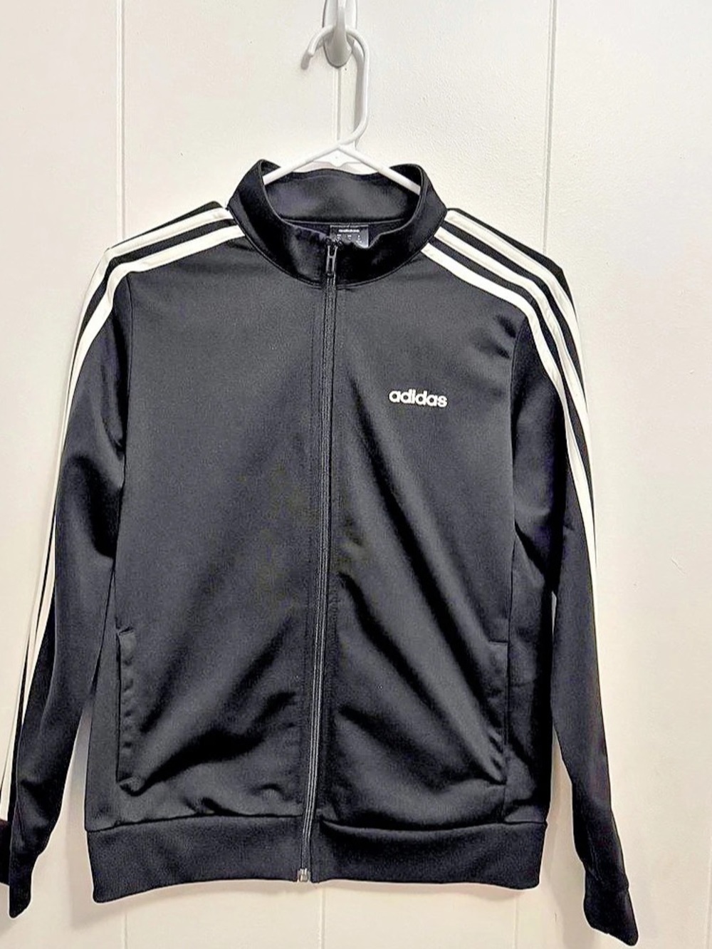 Adidas Essentials 3-Stripes Tricot Track Jacket Black & White, Medium